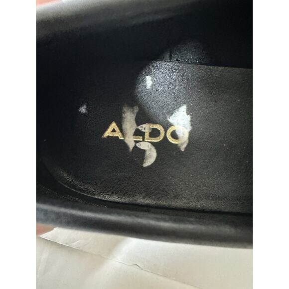 ALDO Mena Black Platform Lug Sole Chunky Slip On Casual Loafers Women's Size 8M - Picture 8 of 10